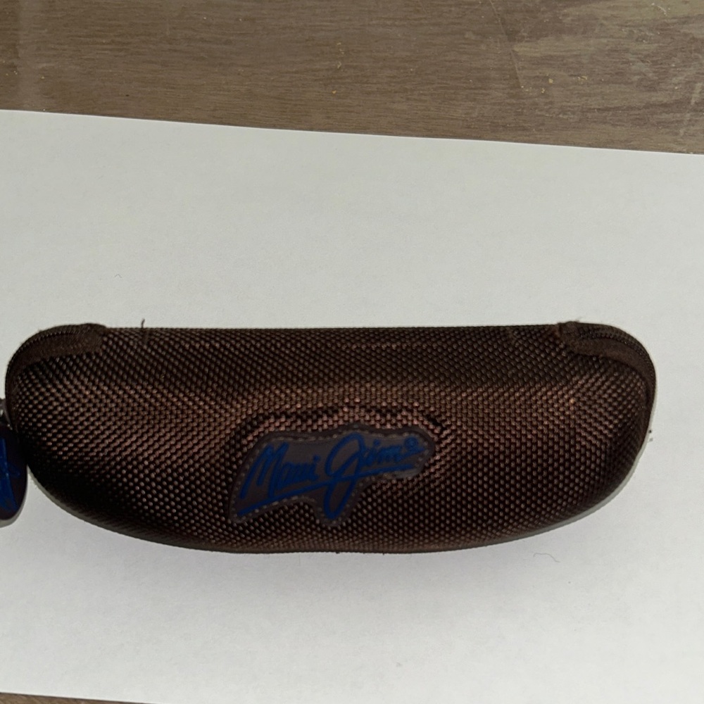 Maui Jim Brown Sunglasses Case with Blue Logo case only.